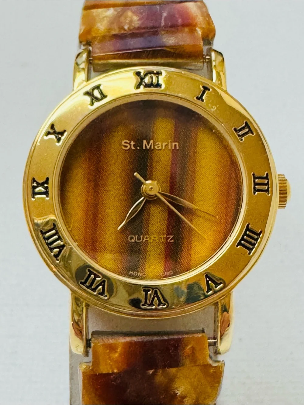 Vintage St Marin Tiger's Eye Women's Watch 6.25